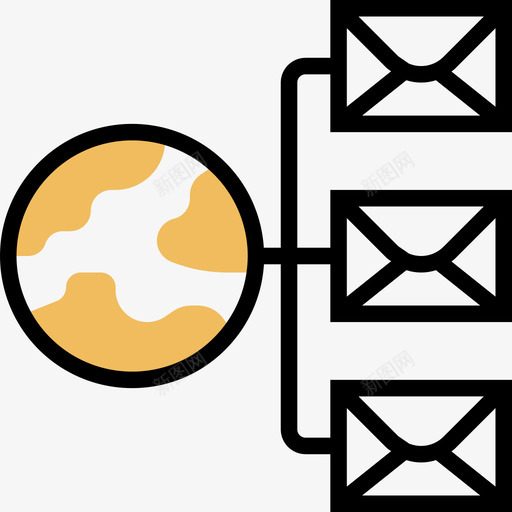 网络邮政要素5黄色阴影图标svg_新图网 https://ixintu.com 网络 邮政要素5 黄色阴影