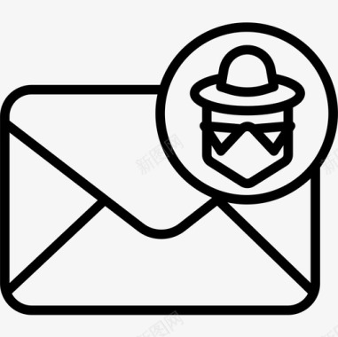 垃圾邮件网络安全8线性图标图标