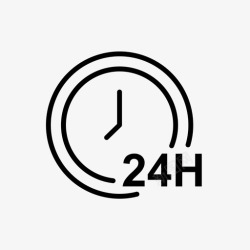 6小时24小时客户支持6直线图标高清图片