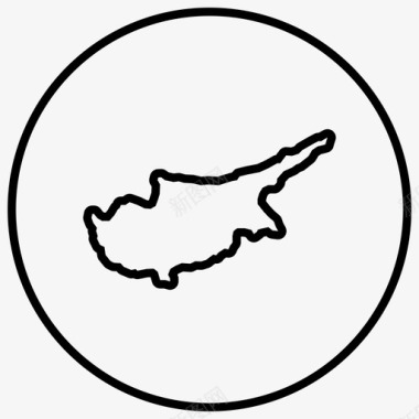 塞浦路斯地图国家岛屿图标图标