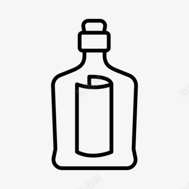 瓶子里的信息古董瓶装信息图标图标