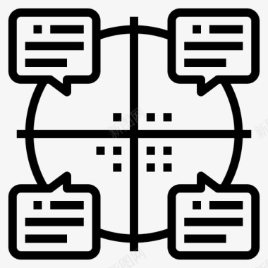 四分之一企业管理54分直线型图标图标