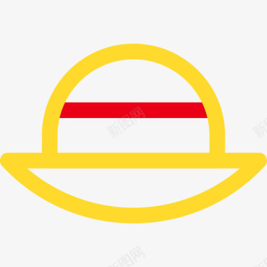 帽子野餐41线性颜色图标图标