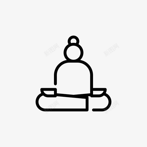 冥想瑜伽和冥想线性图标svg_新图网 https://ixintu.com 冥想 瑜伽和冥想 线性