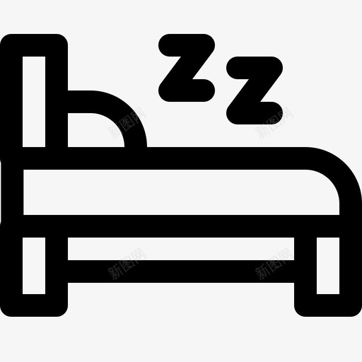 睡眠床家图标svg_新图网 https://ixintu.com 室内 家 床 枕头 治疗 睡眠