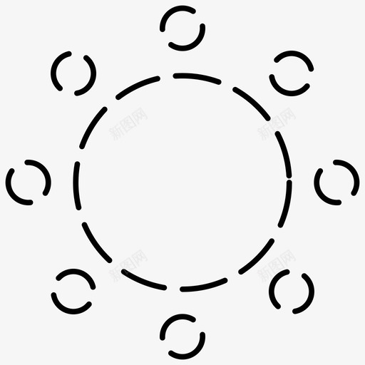 太阳圆光图标svg_新图网 https://ixintu.com 光 圆 基本用户界面虚线 太阳