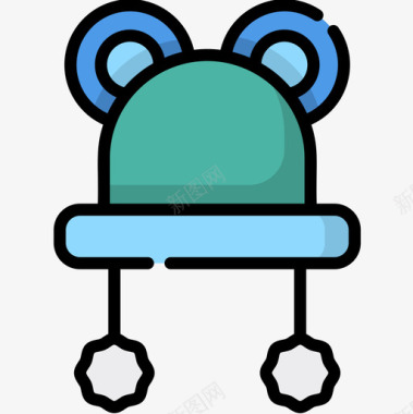 婴儿帽婴儿玩具4线性颜色图标图标