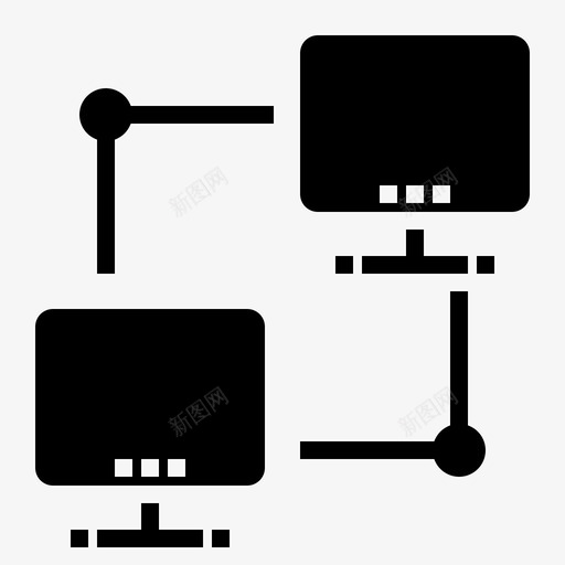 连接计算机和网络5填充图标svg_新图网 https://ixintu.com 填充 网络 计算机 连接