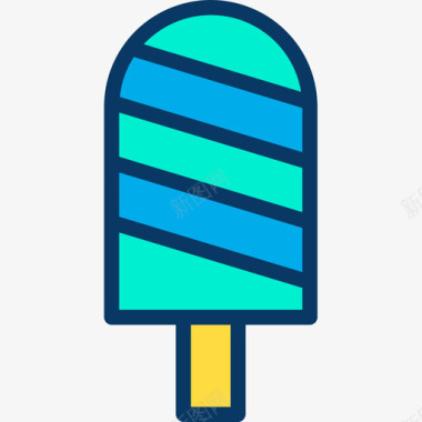 冰淇淋新年43线形颜色图标图标