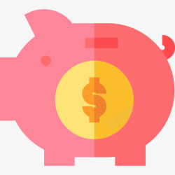 新年猪小猪存钱罐新年猪3只平的图标高清图片
