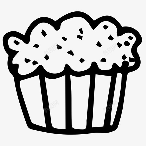 蛋糕纸杯蛋糕涂鸦图标svg_新图网 https://ixintu.com 涂鸦 纸杯 蛋糕 食物
