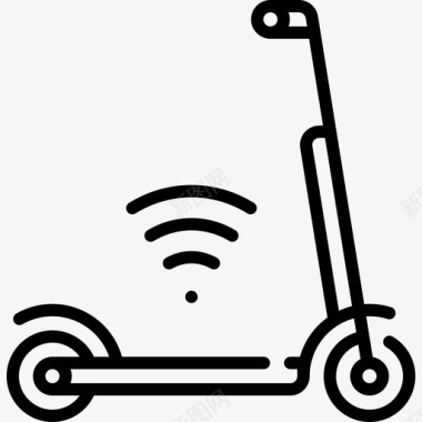 滑板车互联网技术19线性图标图标