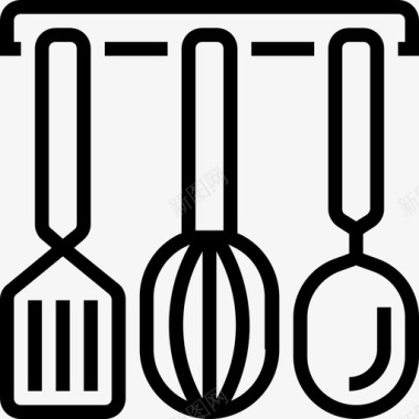 厨房用具厨房和炊具轮廓图标图标