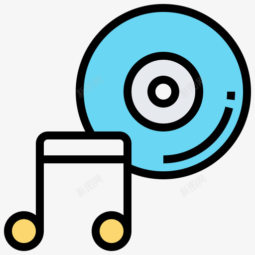 光碟音乐和多媒体4线性颜色图标svg_新图网 https://ixintu.com 光碟 多媒体 线性 音乐 颜色