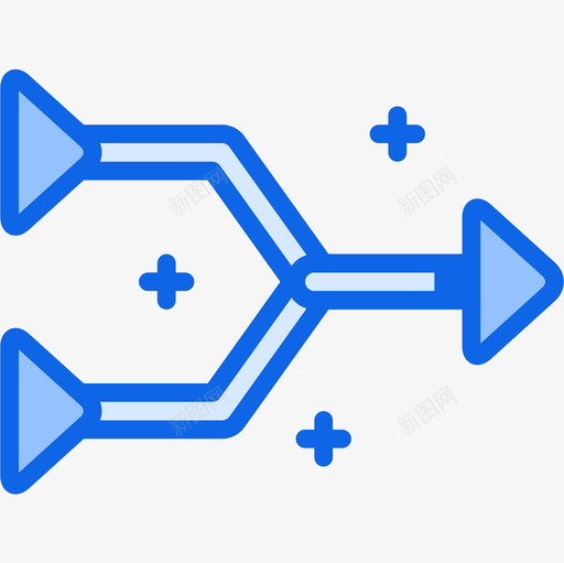 交叉点箭头56蓝色图标svg_新图网 https://ixintu.com 交叉点 箭头56 蓝色