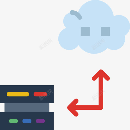 云技术70扁平图标svg_新图网 https://ixintu.com 云 扁平 技术70