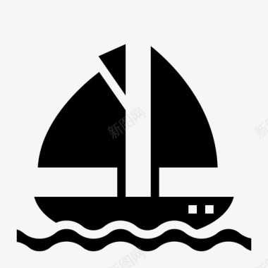 帆船夏季游艇图标图标