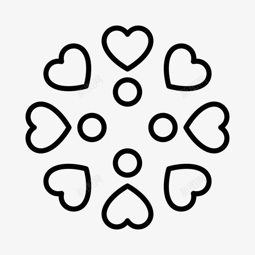 心形图案几何图案爱情图案图标svg_新图网 https://ixintu.com 几何 图案 心形 爱情 重复
