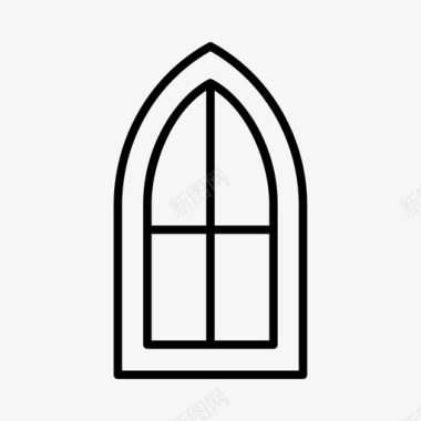 大教堂窗户建筑装饰图标图标