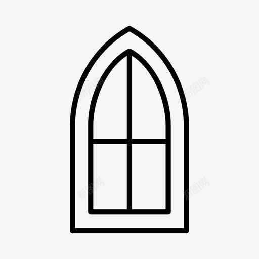 大教堂窗户建筑装饰图标svg_新图网 https://ixintu.com 哥特式 大教堂 建筑 窗户 装饰
