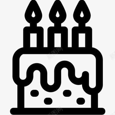 生日蛋糕新年46直系图标图标
