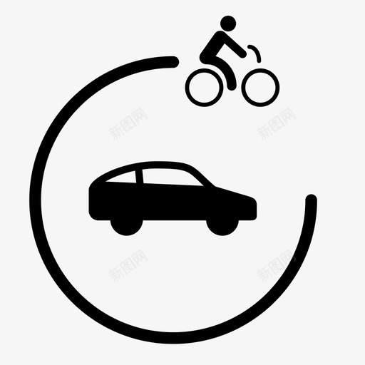 自行车城汽车自行车图标svg_新图网 https://ixintu.com 旅行 汽车 自行车