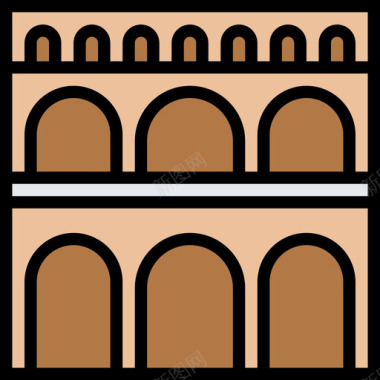建筑法国符号4线颜色图标图标