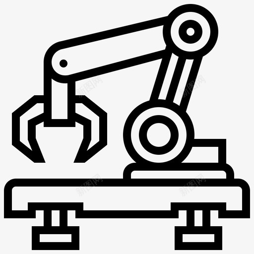 机械臂工业过程26线性图标svg_新图网 https://ixintu.com 工业 机械 线性 过程