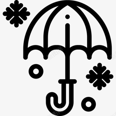 雨伞冬装8件直线型图标图标