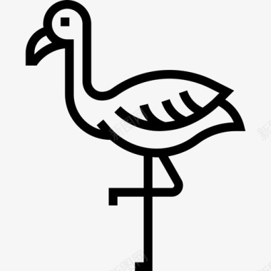 火烈鸟法国符号直线图标图标