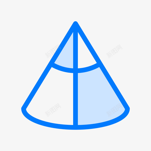 圆锥数学7蓝色图标svg_新图网 https://ixintu.com 圆锥 数学7 蓝色