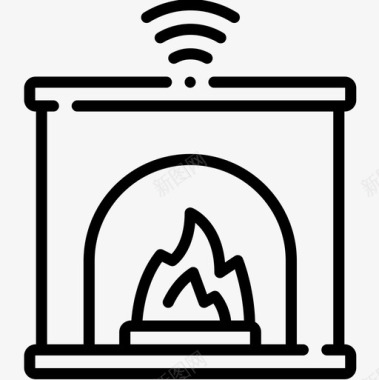 壁炉domotics21线性图标图标