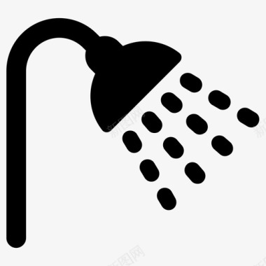 淋浴浴室酒店图标图标