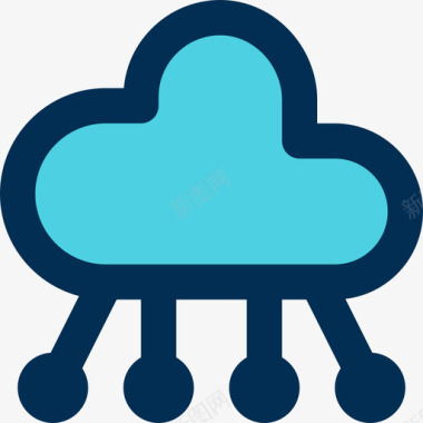云网络云服务4线颜色图标图标