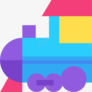 火车儿童玩具6扁平图标图标