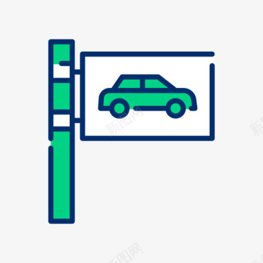 汽车出租线性颜色图标图标