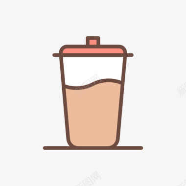 咖啡咖啡68线性颜色图标图标