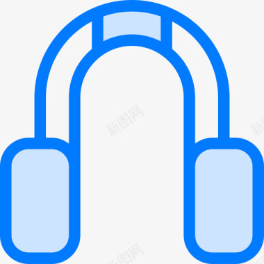 耳机pc组件7蓝色图标图标