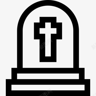 坟墓葬礼17直系图标图标