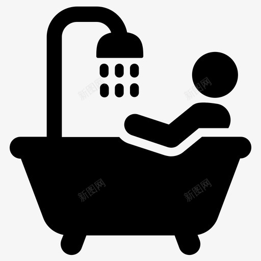 浴缸浴室放松图标svg_新图网 https://ixintu.com 放松 浴室 浴缸 淋浴