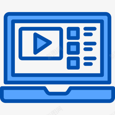 视频播放器数字营销97蓝色图标图标