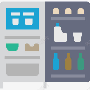 冰箱厨房和厨具3个扁平图标图标