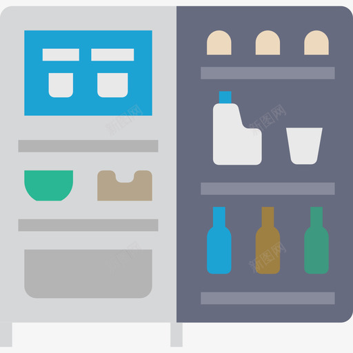 冰箱厨房和厨具3个扁平图标svg_新图网 https://ixintu.com 3个 冰箱 厨具 厨房 扁平