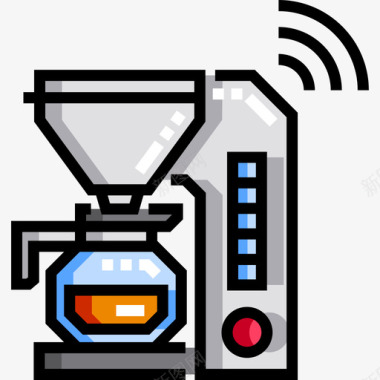 咖啡机domotics10线性颜色图标图标