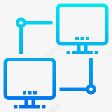 连接计算机和网络3梯度图标图标