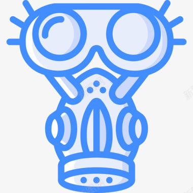 防毒面具蒸汽朋克4蓝色图标图标