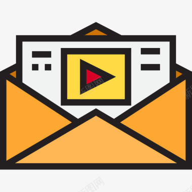 电子邮件文件18线颜色图标图标