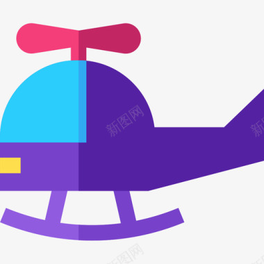 直升机儿童玩具6扁平图标图标