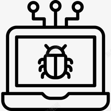 Bug网络安全8线性图标图标
