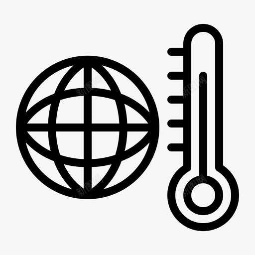 温度地球温度计全球温度地球图标svg_新图网 https://ixintu.com 全球 地球 温度 温度计 生态 自然